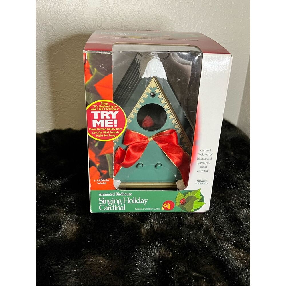 New Gemmy holiday singing cardinal birdhouse